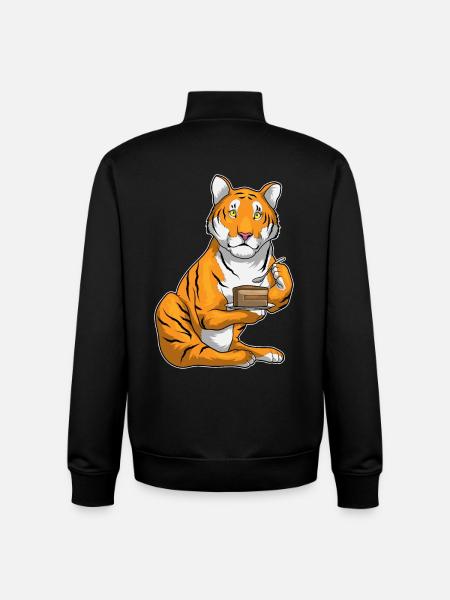 Tiger Cake - Unisex Organic Zip Sweatshirt by Stanley/Stella - black