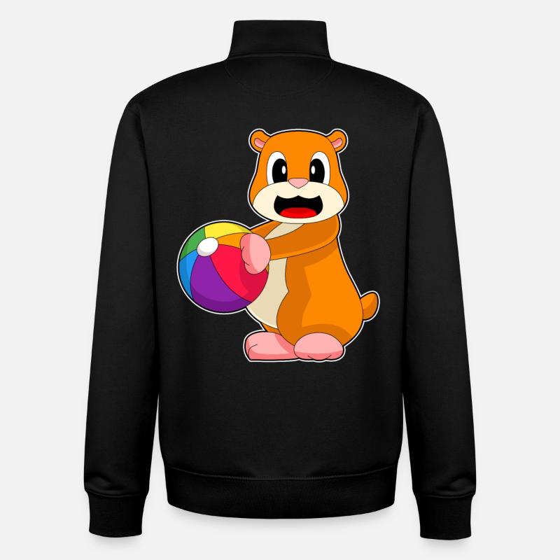 Water-polo Hamster - Sweat zippé unisexe en coton bio Stanley/Stella - noir