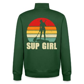 Sup Girl Sunset Paddle - Unisex Organic Zip Sweatshirt by Stanley/Stella - bottle green - Back - AI Model Male 185 dark (185cm)