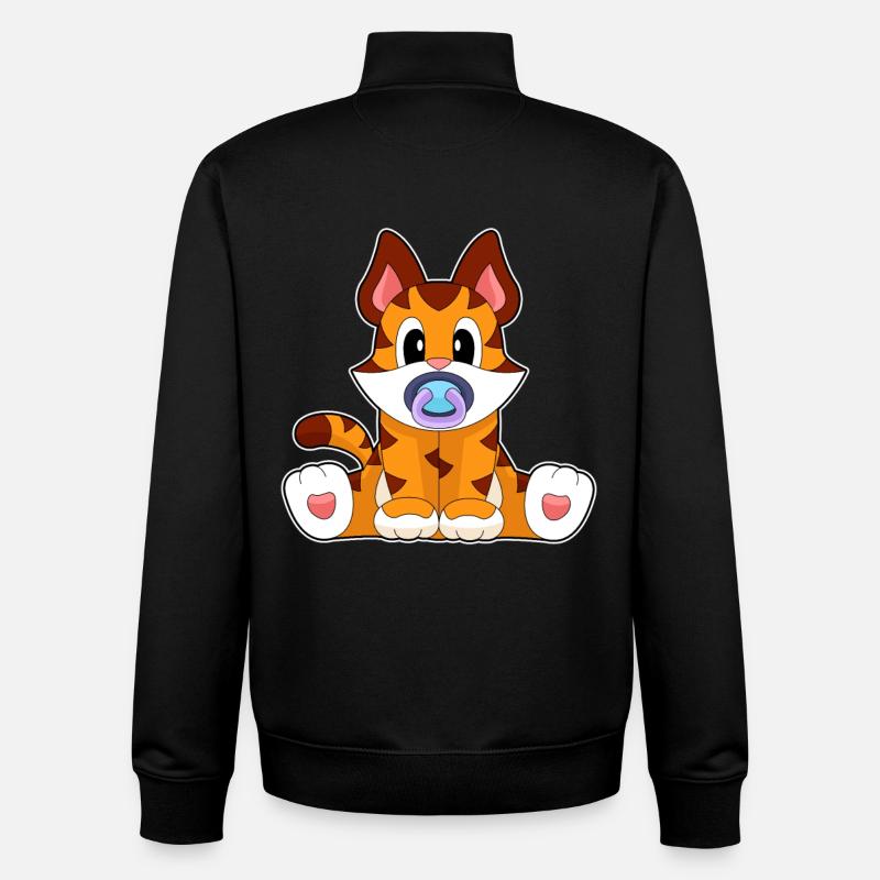 Tiger pacifier - Unisex Organic Zip Sweatshirt by Stanley/Stella - black