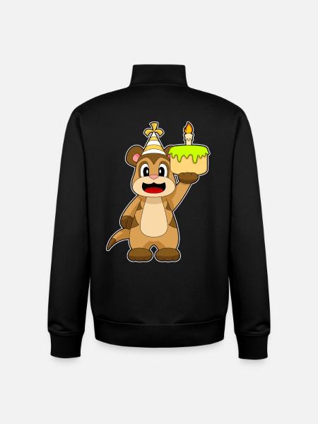 Gâteau d’anniversaire de suricate - Sweat zippé unisexe en coton bio Stanley/Stella - noir
