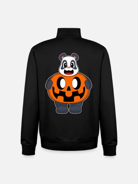 Panda Halloween Pumpkin - Unisex Organic Zip Sweatshirt by Stanley/Stella - black