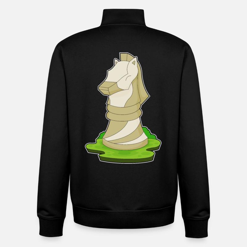 Pièce d’échecs Knight Chess - Sweat zippé unisexe en coton bio Stanley/Stella - noir