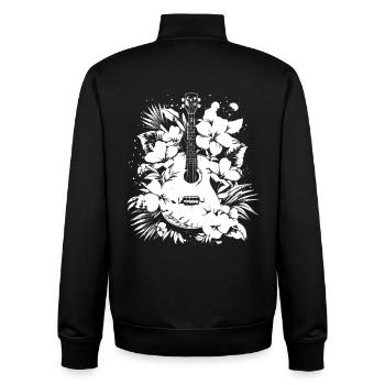 Ukulele Comic - Unisex Organic Zip Sweatshirt von Stanley/Stella - Schwarz - Hinten - AI Model Male 185 light (185cm)