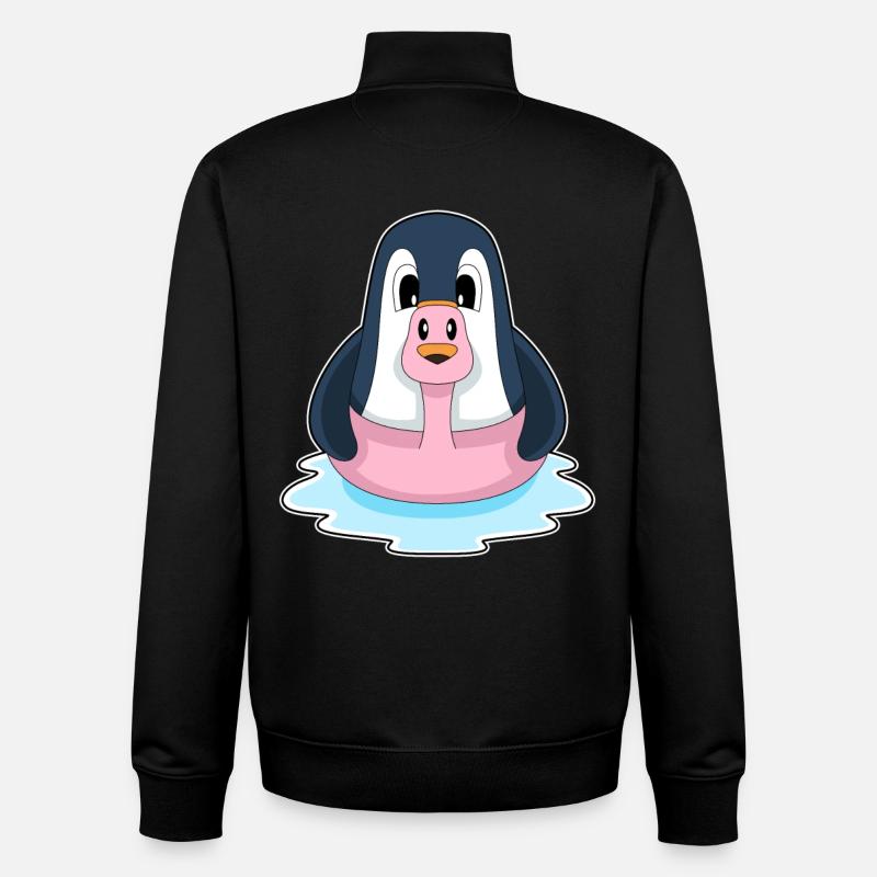 Flamant rose pingouin - Sweat zippé unisexe en coton bio Stanley/Stella - noir