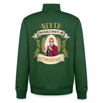 Accountant Accounting Funny Gift - Unisex Organic Zip Sweatshirt by Stanley/Stella - bottle green - Back - AI Model Male 185 dark (185cm)