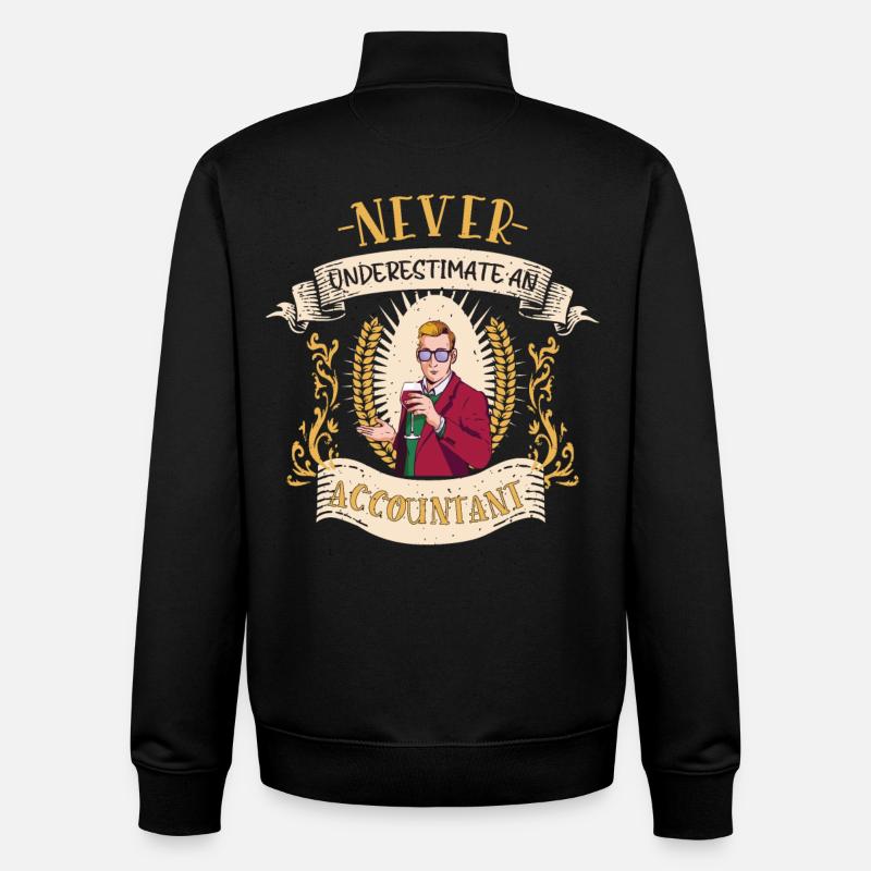 Cadeau drôle de comptabilité comptable - Sweat zippé unisexe en coton bio Stanley/Stella - noir