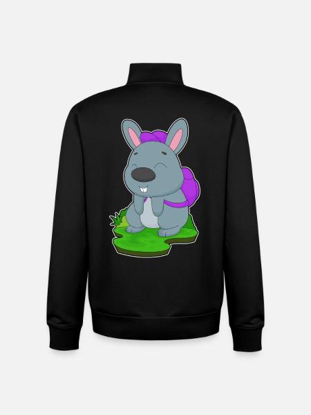 Bunny Student Backpack School - Unisex Organic Zip Sweatshirt by Stanley/Stella - black