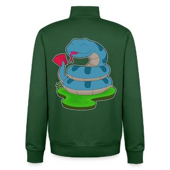 Jeu de cartes Snake Poker Poker - Sweat zippé unisexe en coton bio Stanley/Stella - vert bouteille - Dos - AI Model Male 185 dark (185cm)