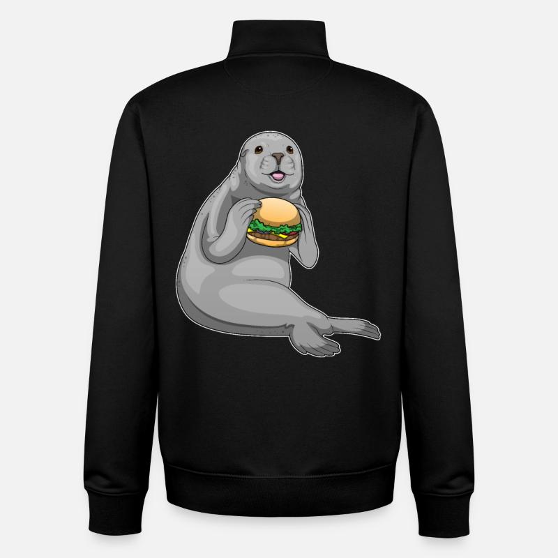 Seehund Burger - Unisex Organic Zip Sweatshirt von Stanley/Stella - Schwarz