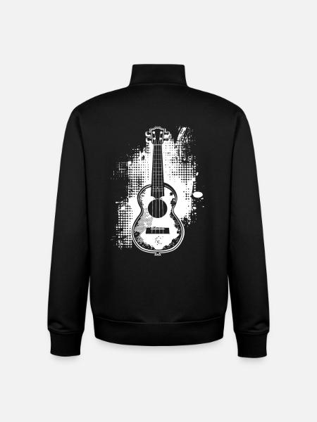 Ukulele Sketch - Unisex Organic Zip Sweatshirt by Stanley/Stella - black