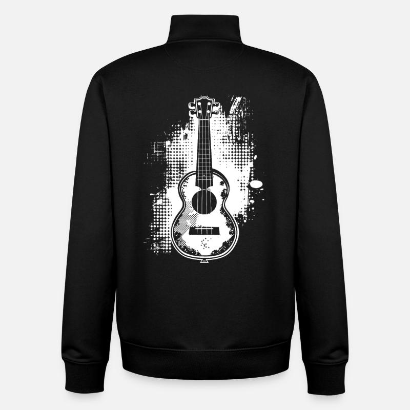 Ukulele Sketch - Unisex Organic Zip Sweatshirt by Stanley/Stella - black