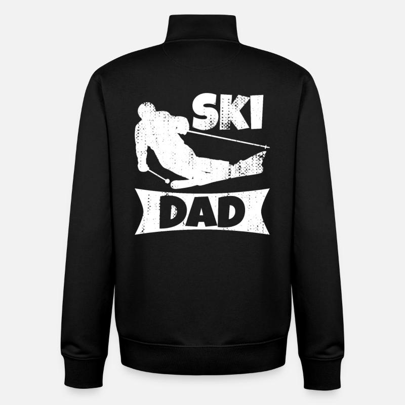 Père skieur - Sweat zippé unisexe en coton bio Stanley/Stella - noir