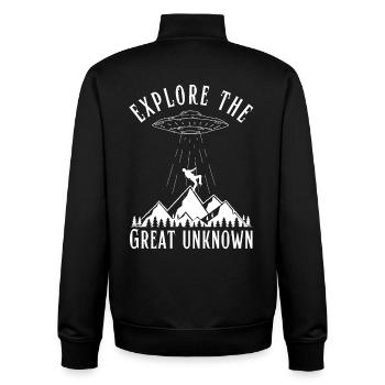 Erkunde die großen unbekannten UFO-Außerirdischen - Unisex Organic Zip Sweatshirt von Stanley/Stella - Schwarz - Hinten - AI Model Male 185 light (185cm)