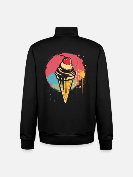 Ice cream cone graffiti - Unisex Organic Zip Sweatshirt by Stanley/Stella - black