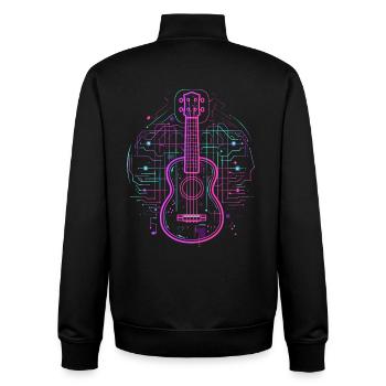 Ukulele Skizze Retro - Unisex Organic Zip Sweatshirt von Stanley/Stella - Schwarz - Hinten - AI Model Male 185 light (185cm)