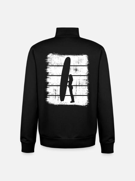 Conception de surfeur - Sweat zippé unisexe en coton bio Stanley/Stella - noir