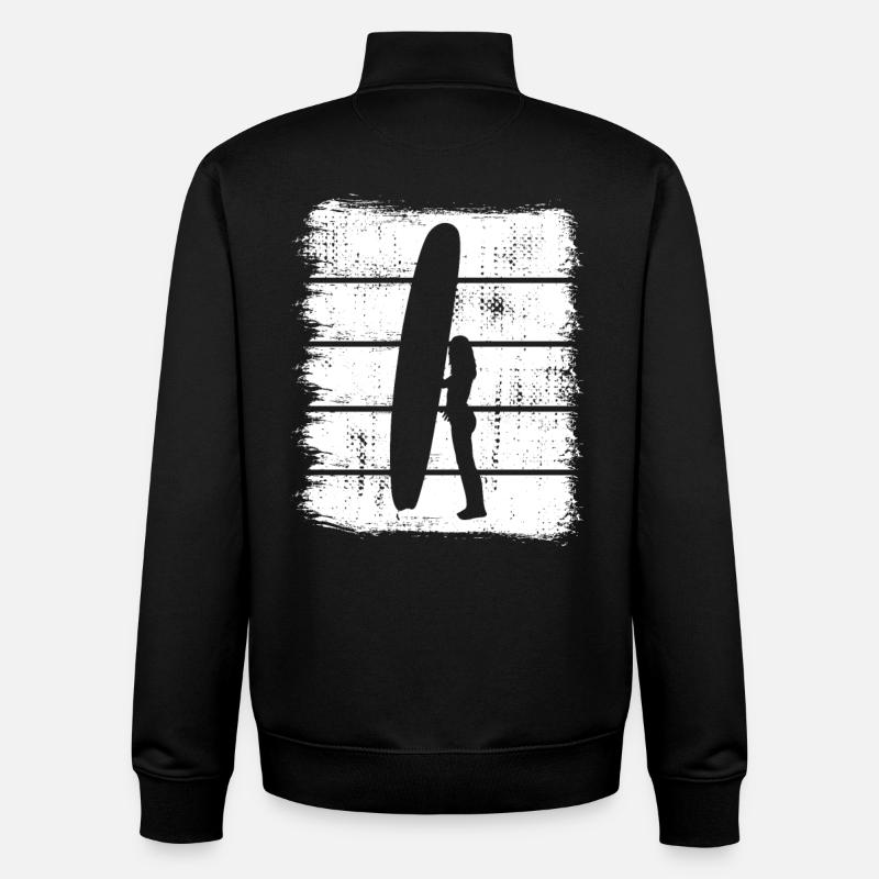 Conception de surfeur - Sweat zippé unisexe en coton bio Stanley/Stella - noir