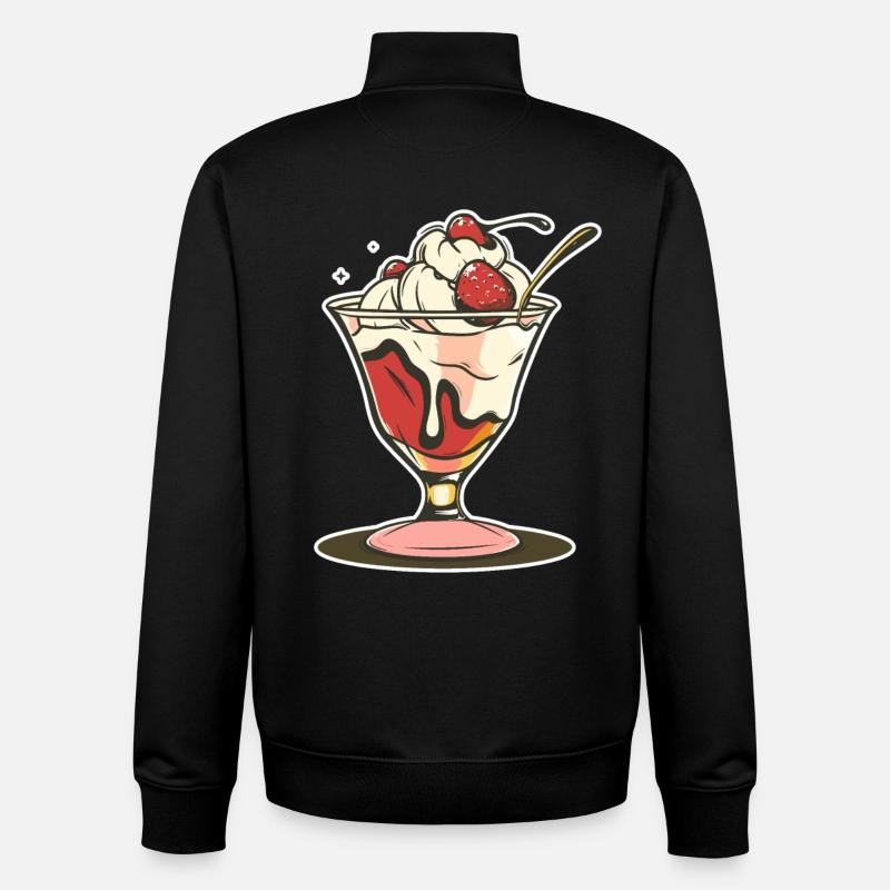 Dessin de coupe glacée - Sweat zippé unisexe en coton bio Stanley/Stella - noir