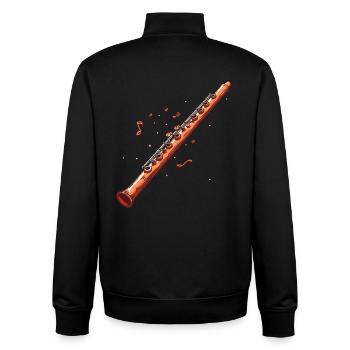 Flûte graphique - Sweat zippé unisexe en coton bio Stanley/Stella - noir - Dos - AI Model Male 185 light (185cm)