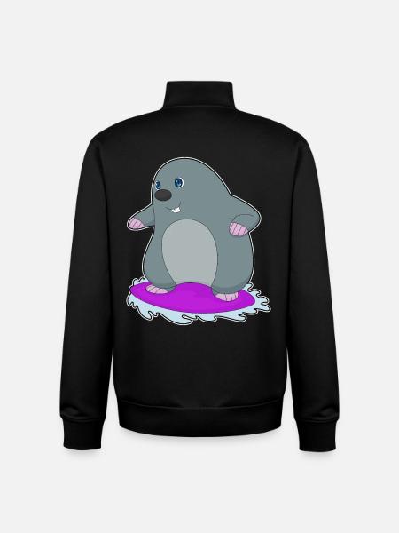 Mole Surfing Surfboard Summer - Unisex Organic Zip Sweatshirt by Stanley/Stella - black