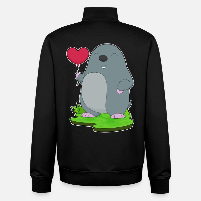 Mole Balloon - Unisex Organic Zip Sweatshirt by Stanley/Stella - black