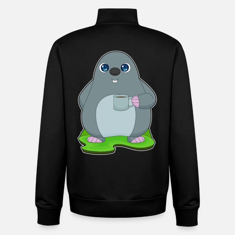 Mole Coffee Tassee - Unisex Organic Zip Sweatshirt by Stanley/Stella - black