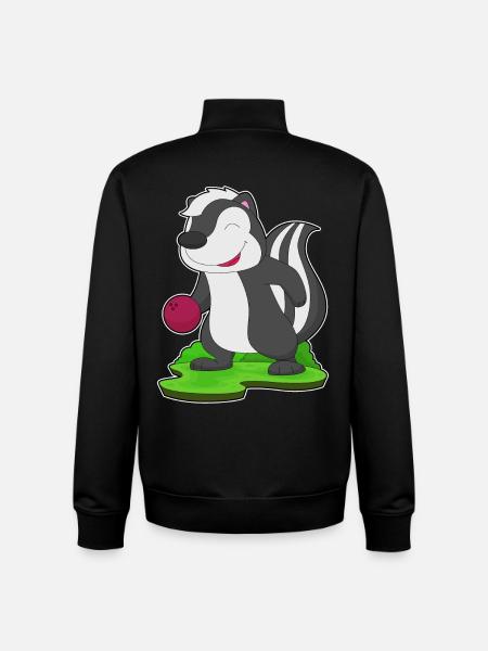 Skunk Bowling Bowling Ball - Unisex Organic Zip Sweatshirt by Stanley/Stella - black