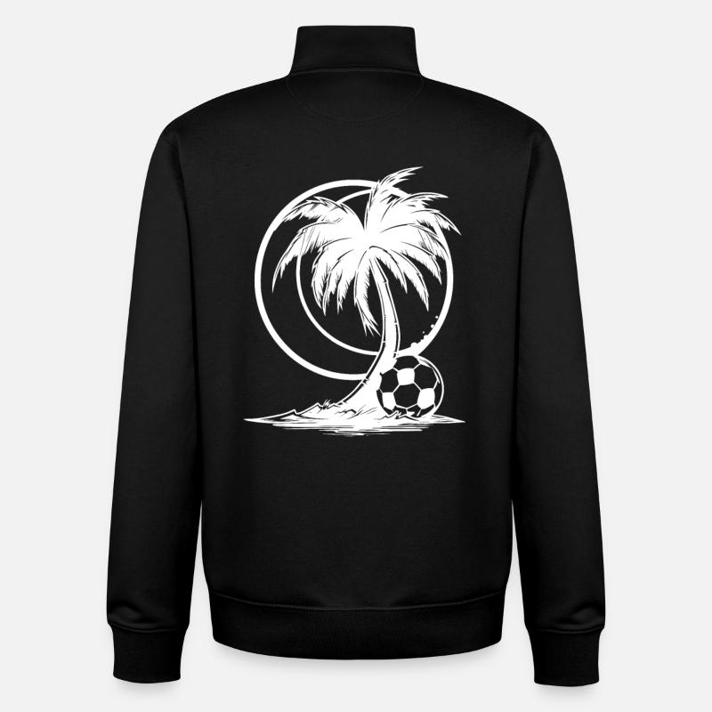 Graphismes de football - Sweat zippé unisexe en coton bio Stanley/Stella - noir