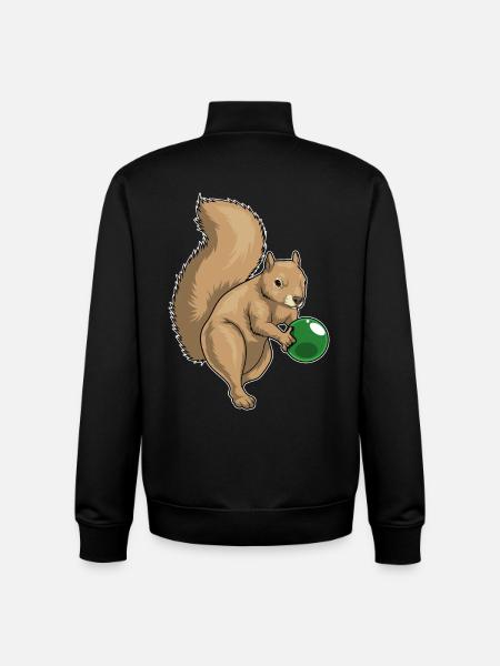 Boule de bowling Squirrel - Sweat zippé unisexe en coton bio Stanley/Stella - noir