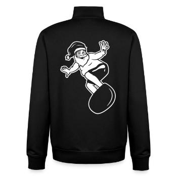 Surfer Santa Claus - Unisex Organic Zip Sweatshirt von Stanley/Stella - Schwarz - Hinten - AI Model Male 185 light (185cm)