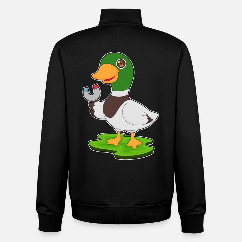 Aimant à canard - Sweat zippé unisexe en coton bio Stanley/Stella - noir