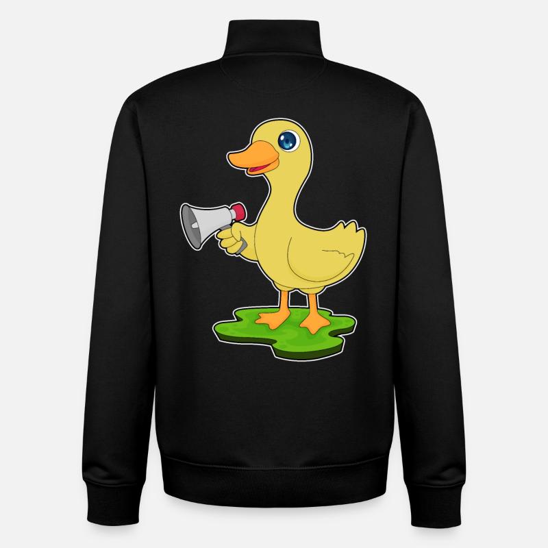 Mégaphone de canard - Sweat zippé unisexe en coton bio Stanley/Stella - noir