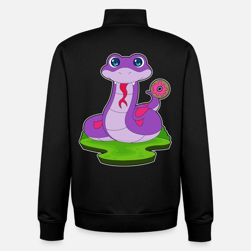 Schlange Donut - Unisex Organic Zip Sweatshirt von Stanley/Stella - Schwarz