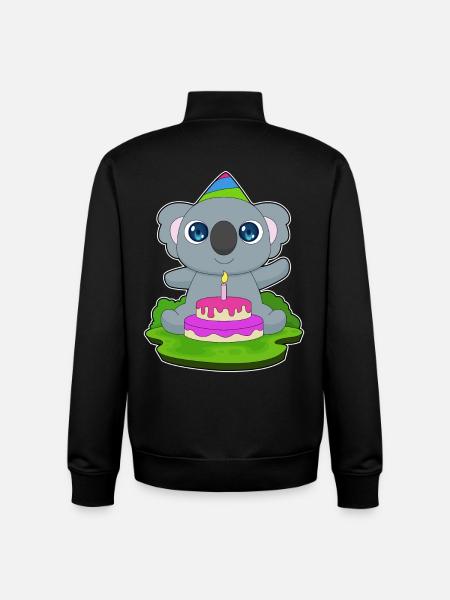 Gâteau d’anniversaire Koala - Sweat zippé unisexe en coton bio Stanley/Stella - noir