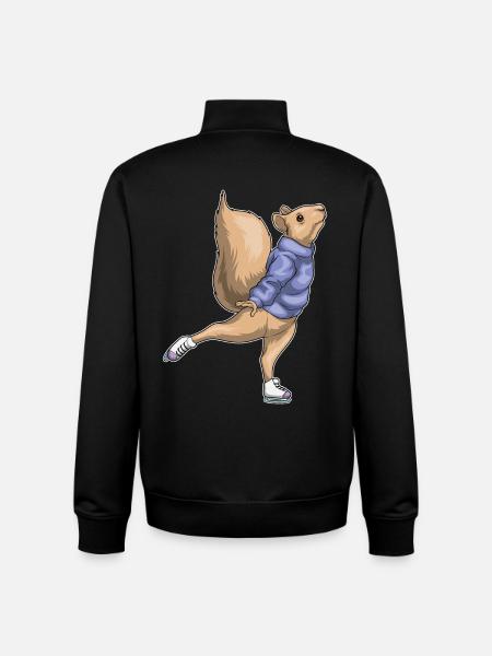 Patins à glace écureuil - Sweat zippé unisexe en coton bio Stanley/Stella - noir