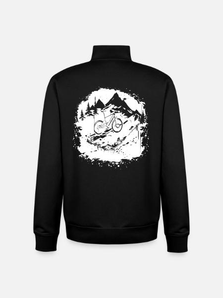 Graphismes de VTT - Sweat zippé unisexe en coton bio Stanley/Stella - noir