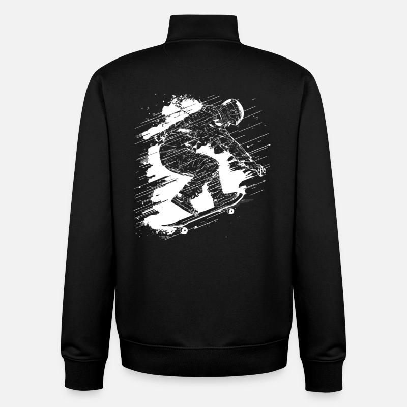 Planchistes - Sweat zippé unisexe en coton bio Stanley/Stella - noir