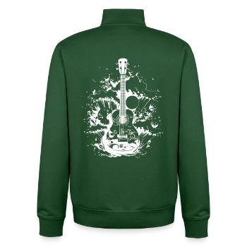 Ukulele Zeichnung - Unisex Organic Zip Sweatshirt von Stanley/Stella - Flaschengrün - Hinten - AI Model Male 185 dark (185cm)