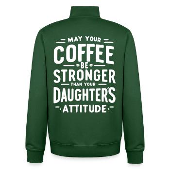 Caffeinated Attitude - Unisex Organic Zip Sweatshirt by Stanley/Stella - bottle green - Back - AI Model Male 185 dark (185cm)