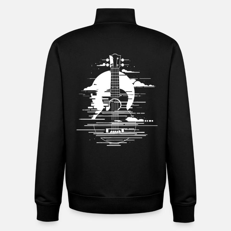 Ukulele Graphics - Unisex Organic Zip Sweatshirt by Stanley/Stella - black