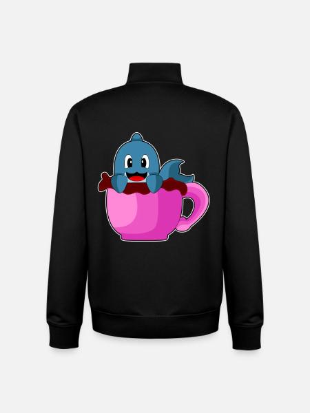 Dolphin Coffee Mug - Unisex Organic Zip Sweatshirt by Stanley/Stella - black