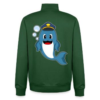 Dolphin Policier Police - Sweat zippé unisexe en coton bio Stanley/Stella - vert bouteille - Dos - AI Model Male 185 dark (185cm)