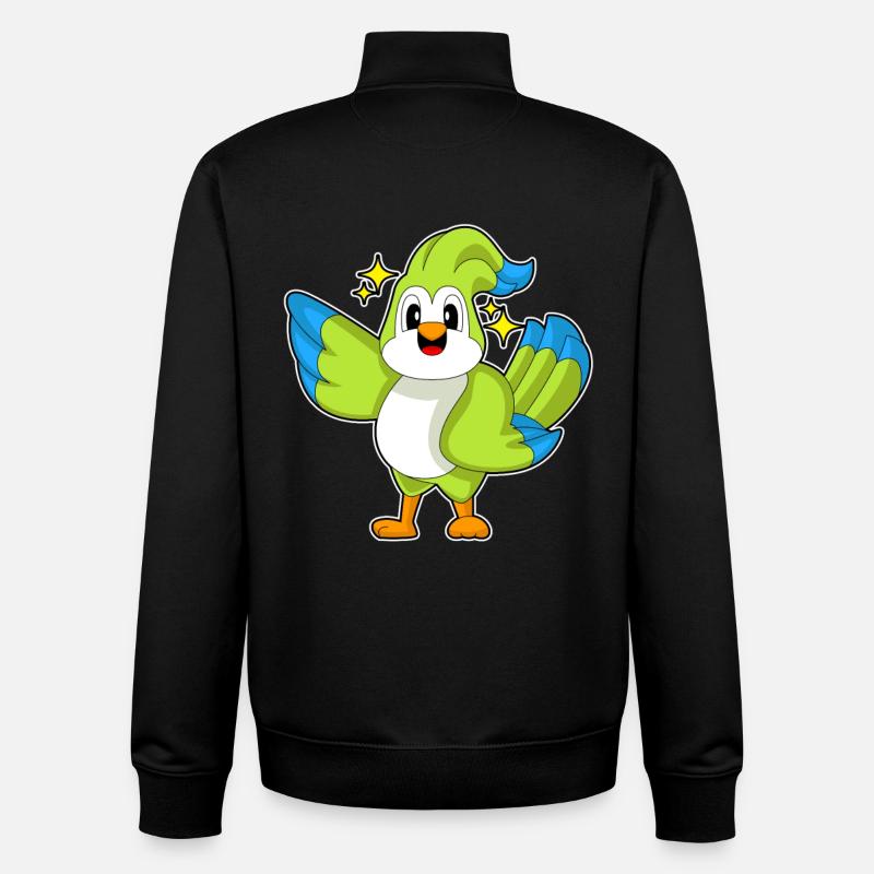 Étoiles perroquets - Sweat zippé unisexe en coton bio Stanley/Stella - noir