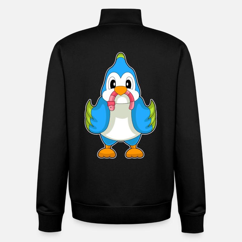 Ver perroquet - Sweat zippé unisexe en coton bio Stanley/Stella - noir