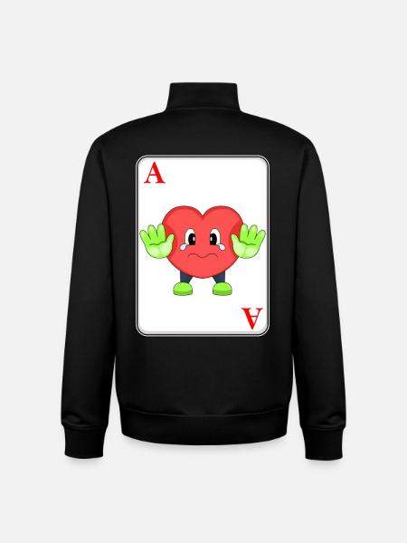 Herz Poker Pokerkarten - Unisex Organic Zip Sweatshirt von Stanley/Stella - Schwarz