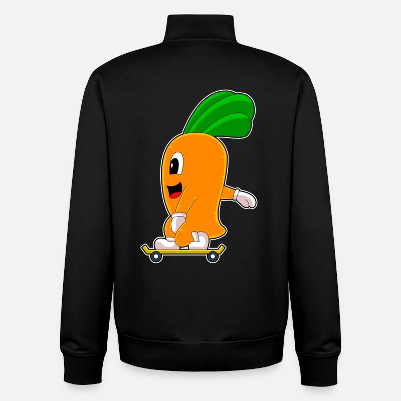 Carrot Skater Skateboard - Sweat zippé unisexe en coton bio Stanley/Stella - noir