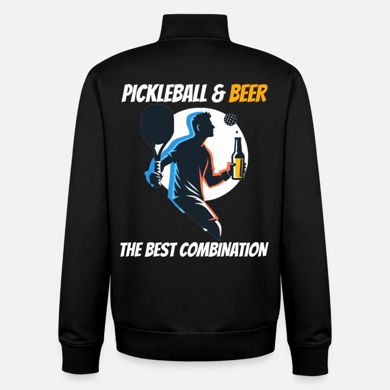 Pickleball & Beer The Best Combination - Unisex Organic Zip Sweatshirt by Stanley/Stella - black