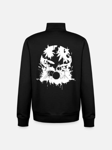 Drums Graphics - Unisex Organic Zip Sweatshirt by Stanley/Stella - black