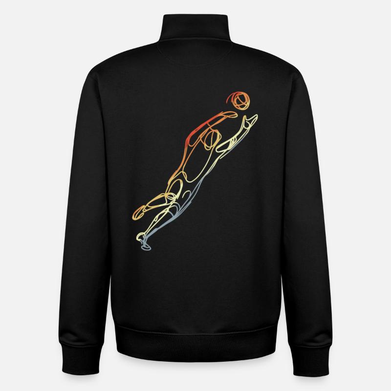 Torwart Skizze - Unisex Organic Zip Sweatshirt von Stanley/Stella - Schwarz
